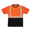 Glowear 8280Bk Class 2 Performance T-Shirt With Black Bottom, X-Large, Orange