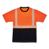Glowear 8280Bk Class 2 Performance T-Shirt With Black Bottom, 3X-Large, Orange