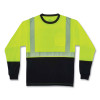Glowear 8281Bk Class 2 Long Sleeve Shirt With Black Bottom, Medium, Lime