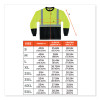 Glowear 8281Bk Class 2 Long Sleeve Shirt With Black Bottom, Polyester, Large, Lime