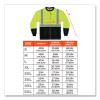 Glowear 8281Bk Class 2 Long Sleeve Shirt With Black Bottom, Polyester, 3X-Large, Lime