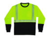 Glowear 8281Bk Class 2 Long Sleeve Shirt With Black Bottom, X-Large Long, Lime