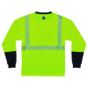 Glowear 8281Bk Class 2 Long Sleeve Shirt With Black Bottom, 2X-Large Long, Lime
