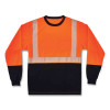 Glowear 8281Bk Class 2 Long Sleeve Shirt With Black Bottom, Polyester, Small, Orange