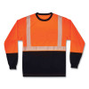 Glowear 8281Bk Class 2 Long Sleeve Shirt With Black Bottom, 2X-Large, Orange