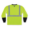 Glowear 8291Bk Type R Class 2 Black Front Long Sleeve T-Shirt, Polyester, Medium, Lime