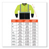 Glowear 8291Bk Type R Class 2 Black Front Long Sleeve T-Shirt, Polyester, Medium, Lime