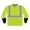 Glowear 8291Bk Type R Class 2 Black Front Long Sleeve T-Shirt, Polyester, Large, Lime
