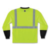 Glowear 8291Bk Type R Class 2 Black Front Long Sleeve T-Shirt, Polyester, X-Large, Lime