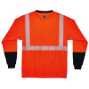 Glowear 8281Bk Class 2 Long Sleeve Shirt With Black Bottom, 6X-Large Long, Orange