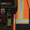 Glowear 8251Hdz Class 2 Two-Tone Hi-Vis Safety Vest, Polyester, Small To Medium, Orange