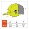 Glowear 8931 Reflective Stretch-Fit Hat, Cotton/Polyester, Ergodyne Logo, Large/X-Large, Hi-Vis Lime