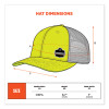 Glowear 8933 Reflective Snapback Hat, Cotton/Polyester, Ergodyne Logo, One Size Fits Most, Hi-Vis Lime