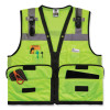 Glowear 8253Hdz Class 2 Heavy-Duty Mesh Surveyors Vest, Polyester, Large/X-Large, Lime