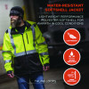 Glowear 8353 Class 3 Hi-Vis Softshell Water-Resistant Jacket, 4X-Large, Lime