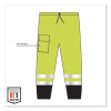 Glowear 8910Bk Class E Hi-Vis Pants With Black Bottom, Polyester, Large/X-Large, Lime