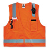 Glowear 8249Z Class 2 Economy Surveyors Zipper Vest, Polyester, X-Small, Orange
