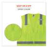 Glowear 8249Z Class 2 Economy Surveyors Zipper Vest, Polyester, 4X-Large/5X-Large, Lime