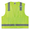 Glowear 8249Z Class 2 Economy Surveyors Zipper Vest, Polyester, 4X-Large/5X-Large, Lime