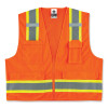 Glowear 8248Z Class 2 Two-Tone Surveyors Zipper Vest, Polyester, Large/X-Large, Orange
