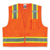 Glowear 8248Z Class 2 Two-Tone Surveyors Zipper Vest, Polyester, 2X-Large/3X-Large, Orange
