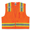 Glowear 8248Z Class 2 Two-Tone Surveyors Zipper Vest, Polyester, 4X-Large/5X-Large, Orange