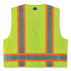 Glowear 8248Z Class 2 Two-Tone Surveyors Zipper Vest, Polyester, 2X-Large/3X-Large, Lime