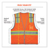 Glowear 8246Z Class 2 Two-Tone Mesh Reflective Binding Zipper Vest, Polyester, Small/Medium, Orange
