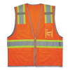 Glowear 8246Z Class 2 Two-Tone Mesh Reflective Binding Zipper Vest, Polyester, Small/Medium, Orange