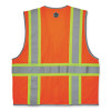 Glowear 8246Z Class 2 Two-Tone Mesh Reflective Binding Zipper Vest, Polyester, Large/X-Large, Orange
