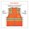 Glowear 8246Z Class 2 Two-Tone Mesh Reflective Binding Zipper Vest, Polyester, Large/X-Large, Orange