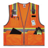 Glowear 8246Z Class 2 Two-Tone Mesh Reflective Binding Zipper Vest, Polyester, 4X-Large/5X-Large, Orange