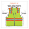 Glowear 8246Z Class 2 Two-Tone Mesh Reflective Binding Zipper Vest, Polyester, 4X-Large/5X-Large, Lime