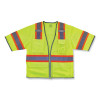 Glowear 8346Z Class 3 Two-Tone Hi-Vis Surveyor Zipper Vest, Polyester, Small/Medium, Lime