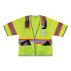 Glowear 8346Z Class 3 Two-Tone Hi-Vis Surveyor Zipper Vest, Polyester, Small/Medium, Lime