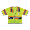 Glowear 8346Z Class 3 Two-Tone Hi-Vis Surveyor Zipper Vest, Polyester, 2X-Large/3X-Large, Lime