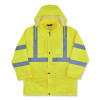 Glowear 8366 Class 3 Lightweight Hi-Vis Rain Jacket, Polyester, Large, Lime