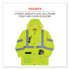 Glowear 8366 Class 3 Lightweight Hi-Vis Rain Jacket, Polyester, Large, Lime