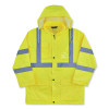 Glowear 8366 Class 3 Lightweight Hi-Vis Rain Jacket, Polyester, X-Large, Lime