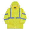 Glowear 8366 Class 3 Lightweight Hi-Vis Rain Jacket, Polyester, 3X-Large, Lime