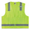 Glowear 8249Z-S Single Size Class 2 Economy Surveyors Zipper Vest, Polyester, X-Small, Lime