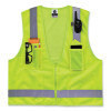 Glowear 8249Z-S Single Size Class 2 Economy Surveyors Zipper Vest, Polyester, Small, Lime