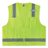 Glowear 8249Z-S Single Size Class 2 Economy Surveyors Zipper Vest, Polyester, Small, Lime