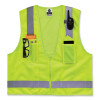 Glowear 8249Z-S Single Size Class 2 Economy Surveyors Zipper Vest, Polyester, Large, Lime