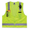 Glowear 8249Z-S Single Size Class 2 Economy Surveyors Zipper Vest, Polyester, 4X-Large, Lime