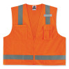 Glowear 8249Z-S Single Size Class 2 Economy Surveyors Zipper Vest, Polyester, X-Small, Orange