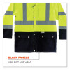 Glowear 8365Bk Class 3 Hi-Vis Rain Jacket Black Bottom, Medium, Lime