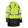 Glowear 8365Bk Class 3 Hi-Vis Rain Jacket Black Bottom, 5X-Large, Lime