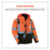 Glowear 8381 Class 3 Hi-Vis 4-In-1 Quilted Bomber Jacket, Orange, 2X-Large