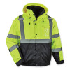 Glowear 8381 Class 3 Hi-Vis 4-In-1 Quilted Bomber Jacket, Lime, 5X-Large